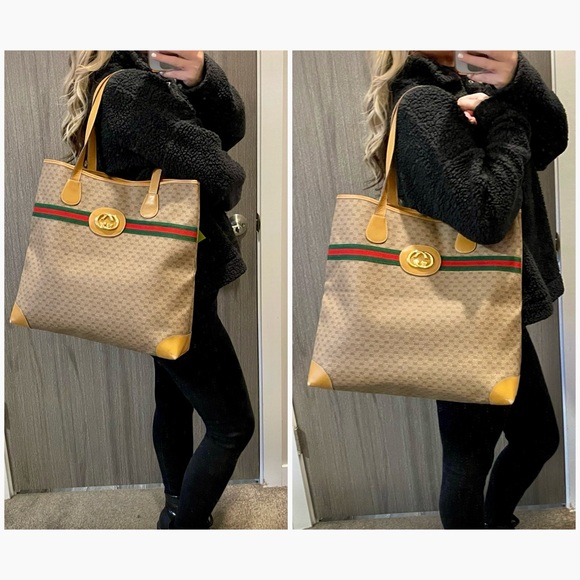 SOLD❌Authentic GUCCI Large Sherry Line Tote - Picture 5 of 16